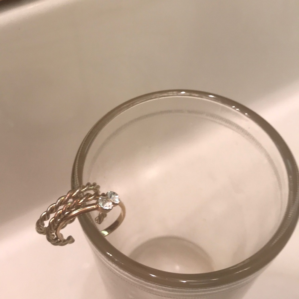3 gold tone toe rings